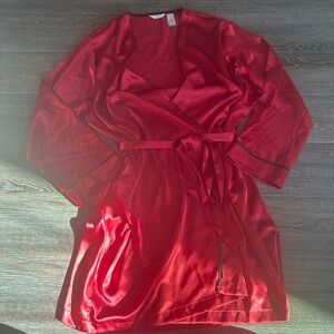 Adonna Vibrant Red Satin Robe